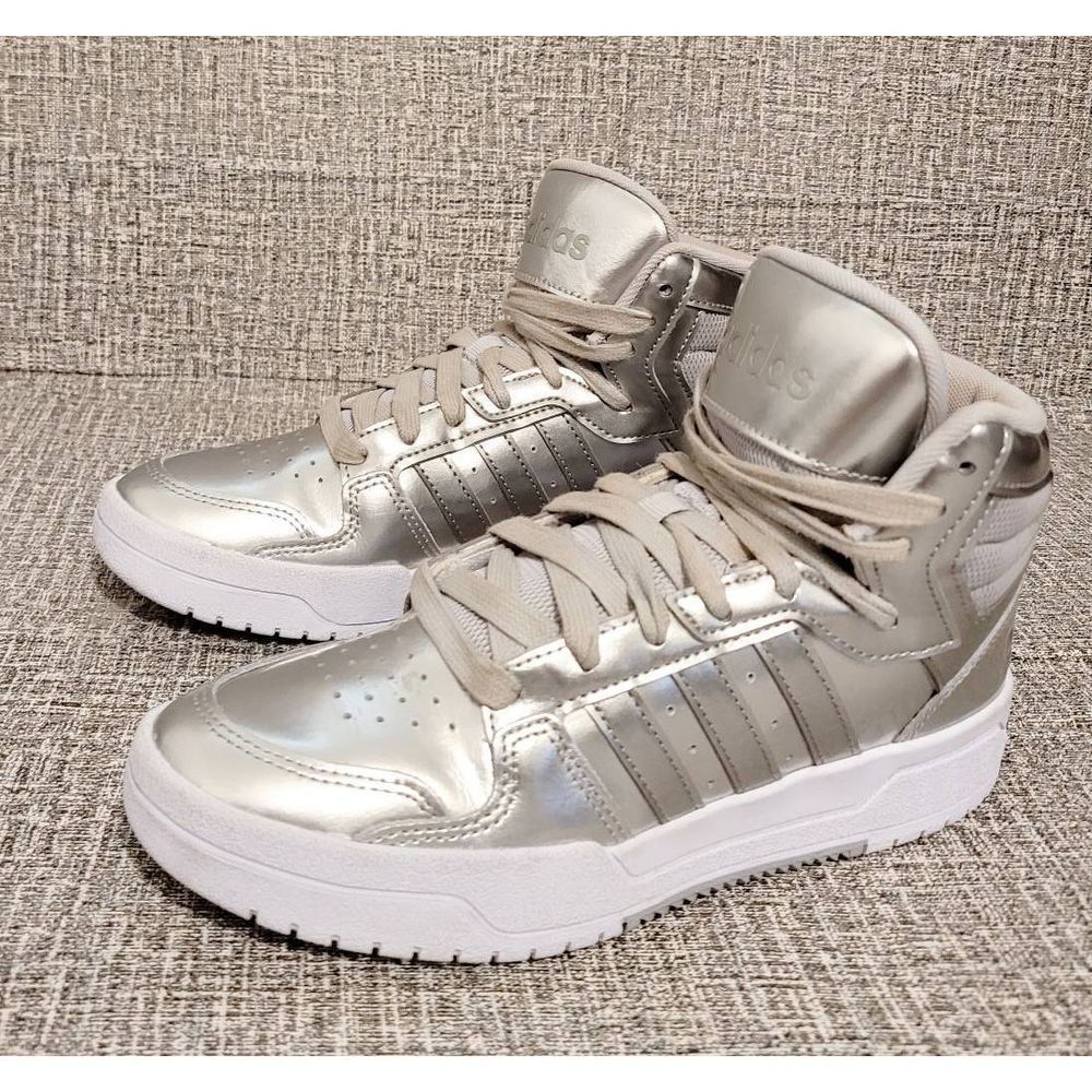 Adidas Womens Neo Entrap Mid Basketball Sneakers Silver FZ1112 Size US 6.5